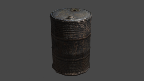 RUSTY METAL BARREL  (LOW POLY) preview image